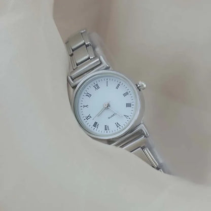 Roman Numeral Italian Charm Watch — Classic White & Black Dial with Modular 9mm Charm Band