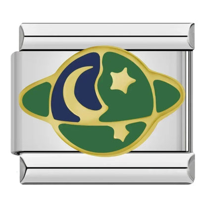 Star & Planet Italian Charms — Saturn, Shooting Stars, Galaxy & Cosmic Bracelet Links