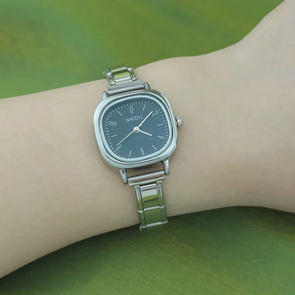 Elegant Soft Square Watch with Numbered Dial — Customisable Italian Charm Watch Bracelet