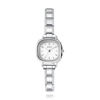 Elegant Soft Square Watch with Numbered Dial — Customisable Italian Charm Watch Bracelet