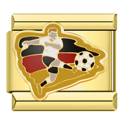 German Heritage & Football Italian Charms — Oktoberfest, Beer, Pretzel, Eagle & Soccer Links