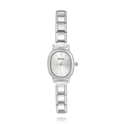 Sleek Oval Watch with Pastel Face Options — Soft Colour Italian Charm Watch Bracelet