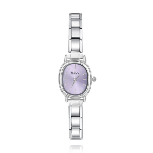 Sleek Oval Watch with Pastel Face Options