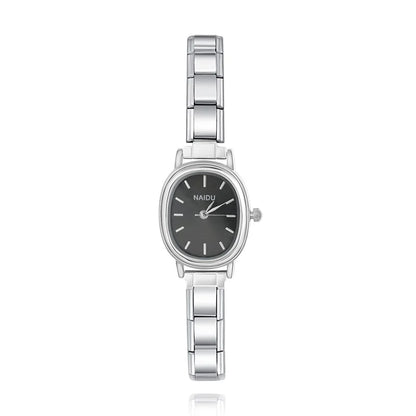 Sleek Oval Watch with Pastel Face Options — Soft Colour Italian Charm Watch Bracelet