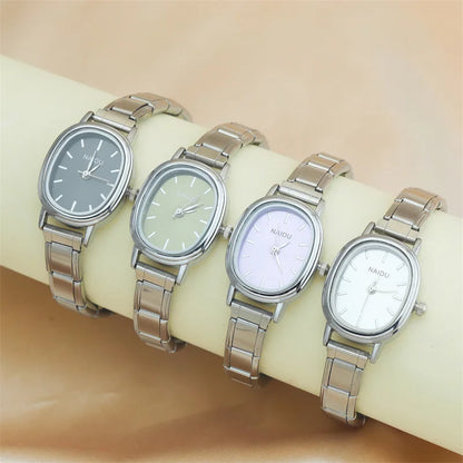 Sleek Oval Watch with Pastel Face Options — Soft Colour Italian Charm Watch Bracelet