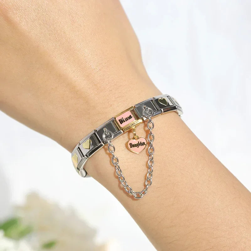 Stainless Steel Bracelet Mum Daughter  G67-7