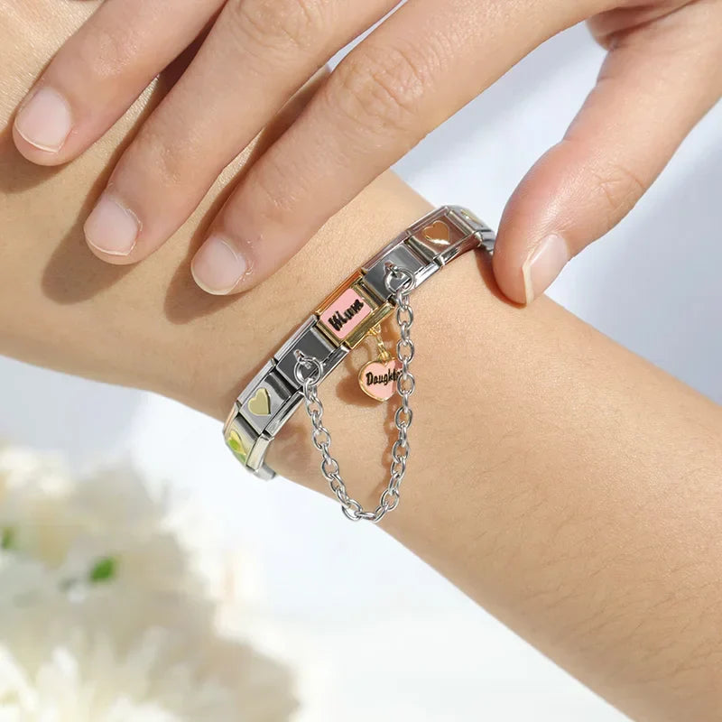 Stainless Steel Bracelet Mum Daughter  G67-7