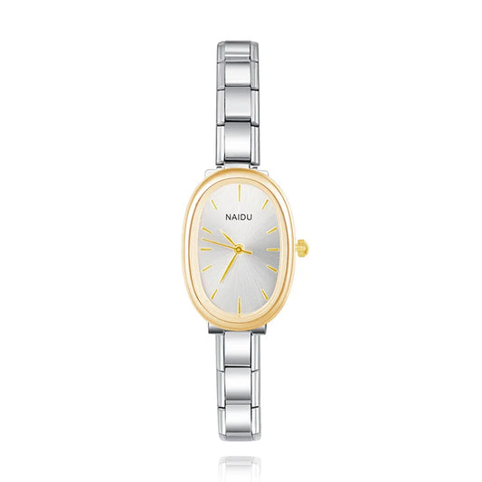 Sleek Oval Watch with Simple Lines