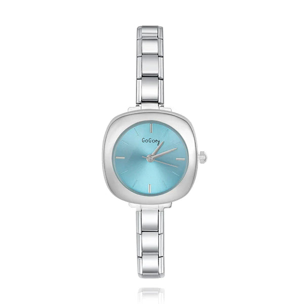 Rounded Square Cushion Case Italian Charm Watch — Soft Geometric Watch Bracelet