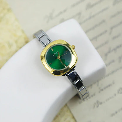 Rounded Square Cushion Case Italian Charm Watch — Soft Geometric Watch Bracelet