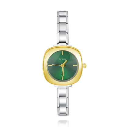Rounded Square Cushion Case Italian Charm Watch — Soft Geometric Watch Bracelet