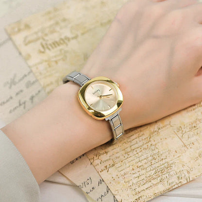 Rounded Square Cushion Case Italian Charm Watch — Soft Geometric Watch Bracelet