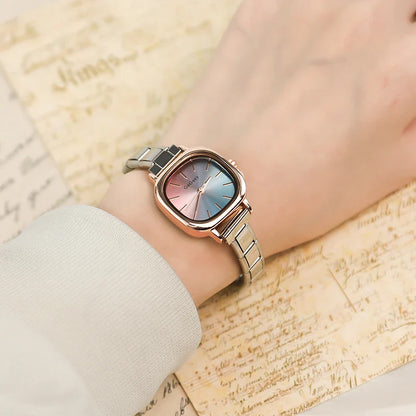 Colourful Square Cushion Case Customisable Italian Charm Watch — Pastel Cushion Watch Bracelet