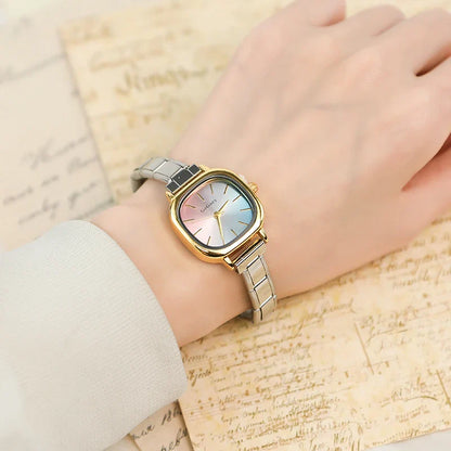 Colourful Square Cushion Case Customisable Italian Charm Watch — Pastel Cushion Watch Bracelet