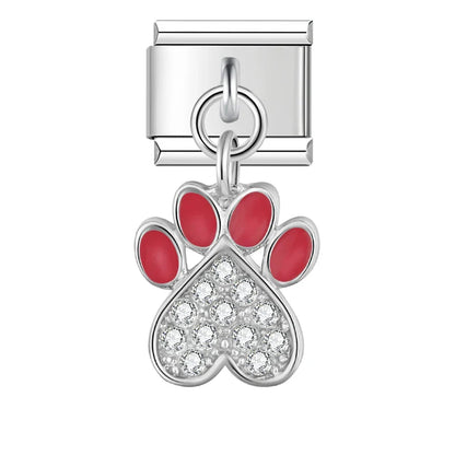 Enamel Cat Face & Kitten Dangle Charm for Charm Bracelets