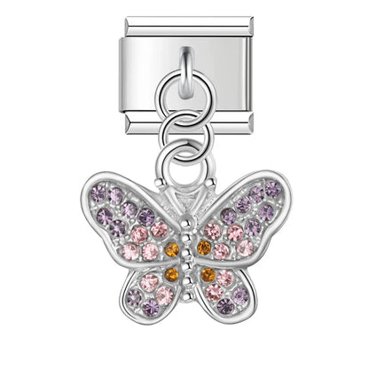 Enamel Cat Face & Kitten Dangle Charm for Charm Bracelets