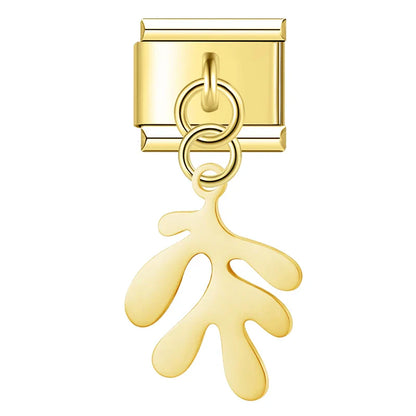 Modern Art Cutout Dangle Charms in Silver & Gold