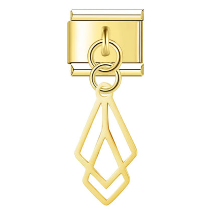 Modern Art Cutout Dangle Charms in Silver & Gold
