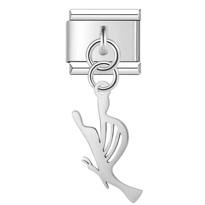 Modern Art Cutout Dangle Charms in Silver & Gold