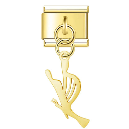 Modern Art Cutout Dangle Charms in Silver & Gold