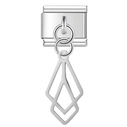 Modern Art Cutout Dangle Charms in Silver & Gold