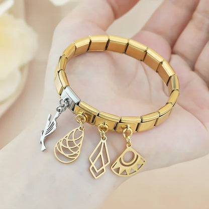 Modern Art Cutout Dangle Charms in Silver & Gold