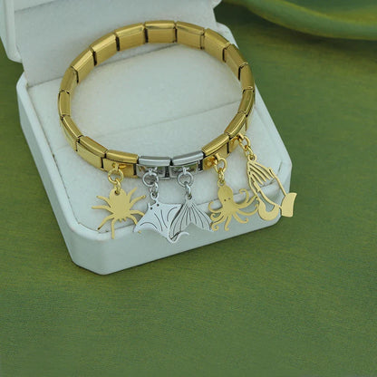 Enamel Christmas Tree & Festive Dangle Charm for Charm Bracelets