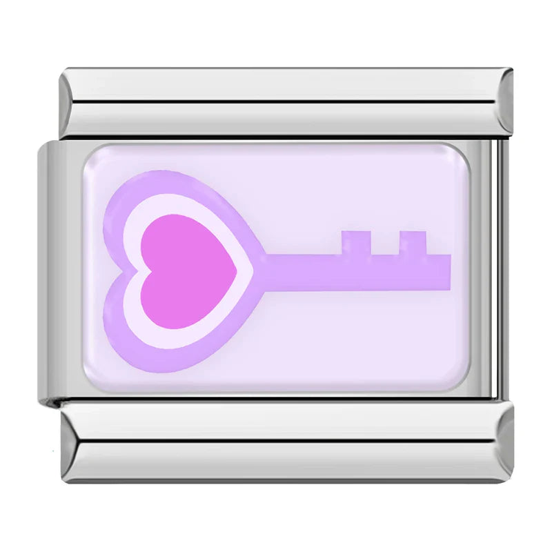 Purple OMG Key Heart Lock TZ071