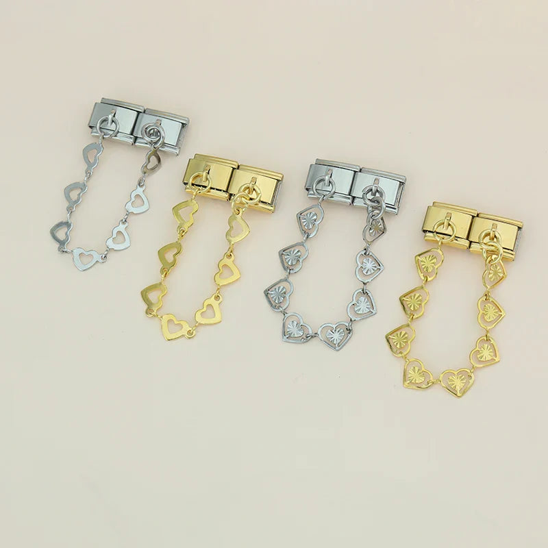 gold and silver Heart Butterfly Chain DJ1378