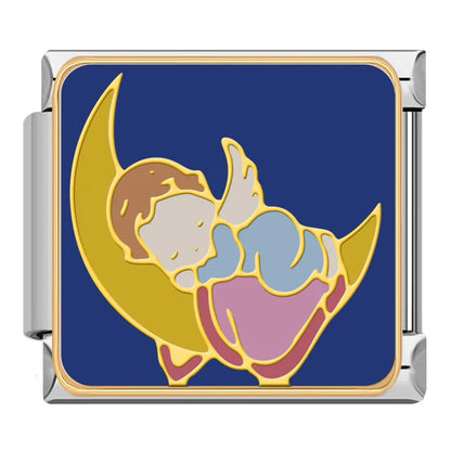 Dreamy Night & Sweet Dreams Italian Charms — Sleeping Girl, Good Night, Castle Moon & More