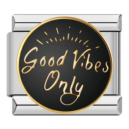 Flower, Slogan & Best Buddies Italian Charms — Good Vibes, Movie Magic, Growth & More