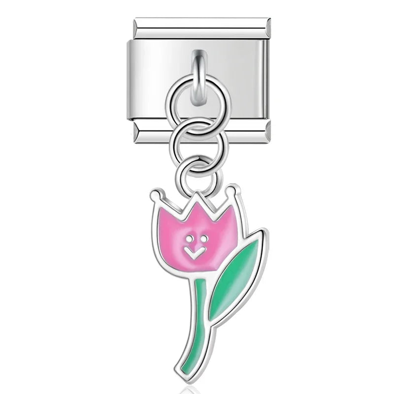 elegant silver dangle charms