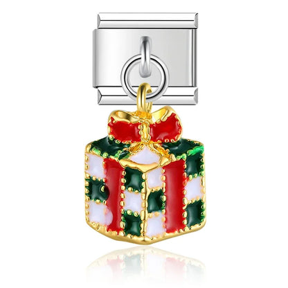 Elegant Silver Dangle Italian Charms — Racing Flag, Fairy, Christmas & Dress Drop Pendants