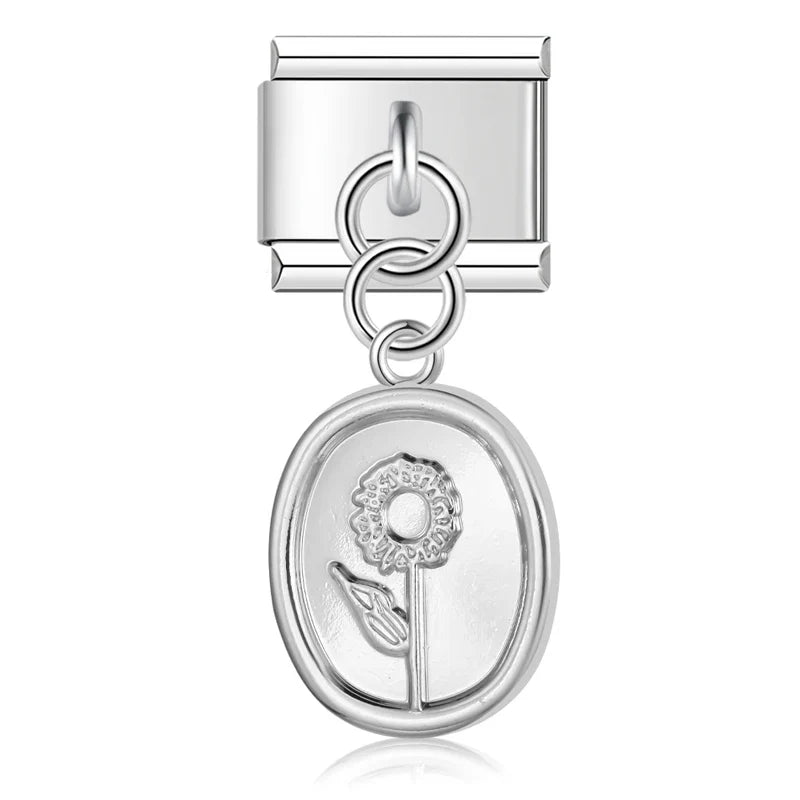 elegant silver dangle charms