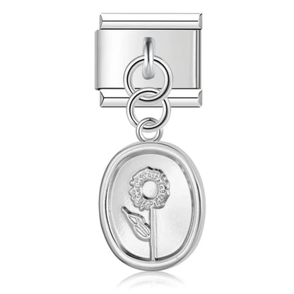 Elegant Silver Dangle Italian Charms — Racing Flag, Fairy, Christmas & Dress Drop Pendants
