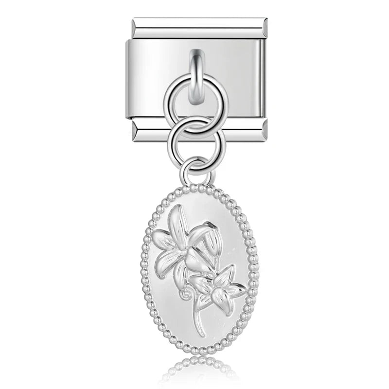 elegant silver dangle charms