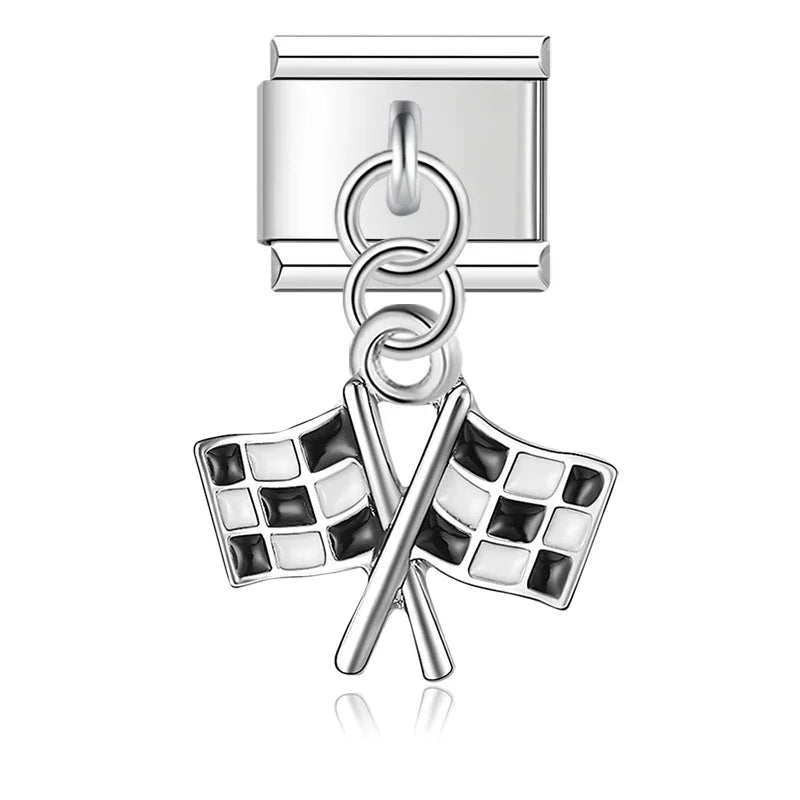 elegant silver dangle charms