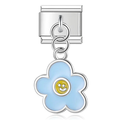 Elegant Silver Dangle Italian Charms — Racing Flag, Fairy, Christmas & Dress Drop Pendants