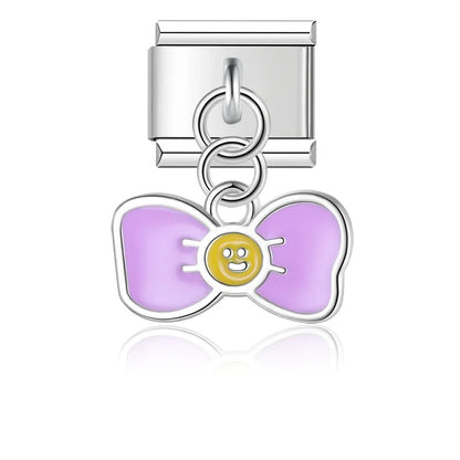 Elegant Silver Dangle Italian Charms — Racing Flag, Fairy, Christmas & Dress Drop Pendants