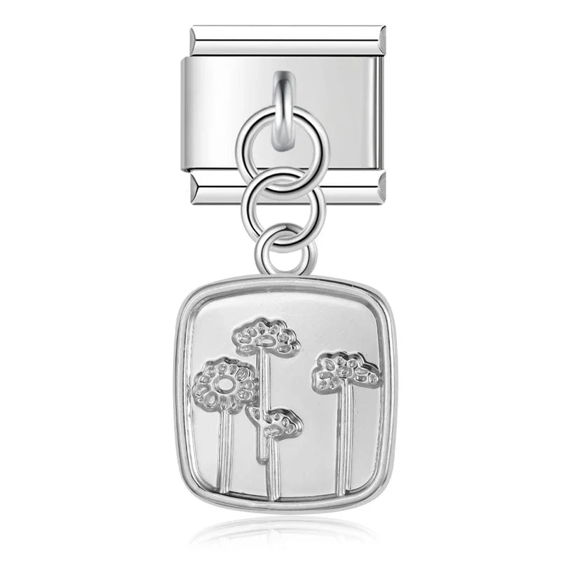 elegant silver dangle charms