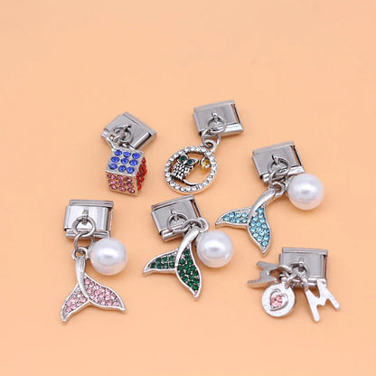 Enamel Reindeer & Christmas Animal Dangle Charm for Charm Bracelets