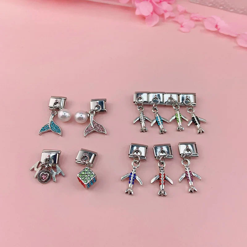 Bracelet Daisy Mom Owl Mermaid Tail charms