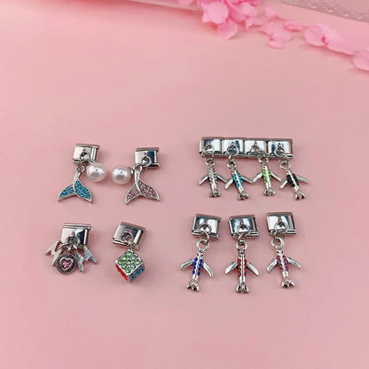 Enamel Reindeer & Christmas Animal Dangle Charm for Charm Bracelets