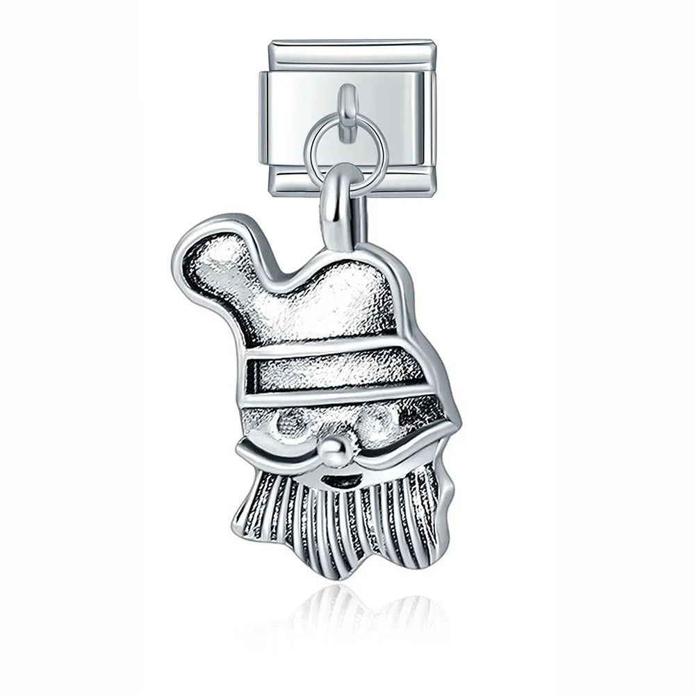 Christmas themed :Tree Snowman Deer Santa Claus silver&gold