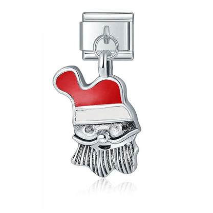 Christmas themed :Tree Snowman Deer Santa Claus silver&gold