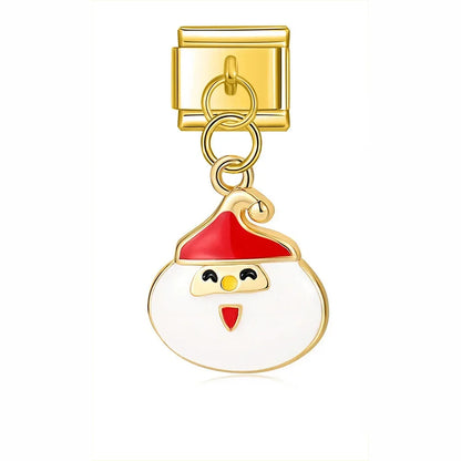Christmas themed :Tree Snowman Deer Santa Claus silver&gold