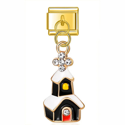 Christmas themed :Tree Snowman Deer Santa Claus silver&gold
