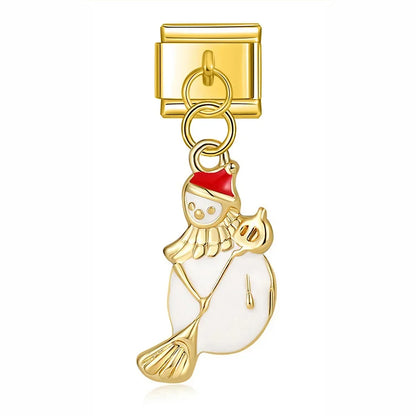 Christmas themed :Tree Snowman Deer Santa Claus silver&gold