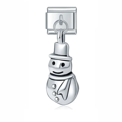 Christmas themed :Tree Snowman Deer Santa Claus silver&gold