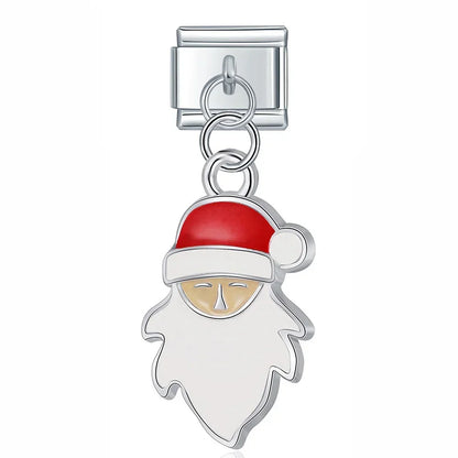 Christmas themed :Tree Snowman Deer Santa Claus silver&gold